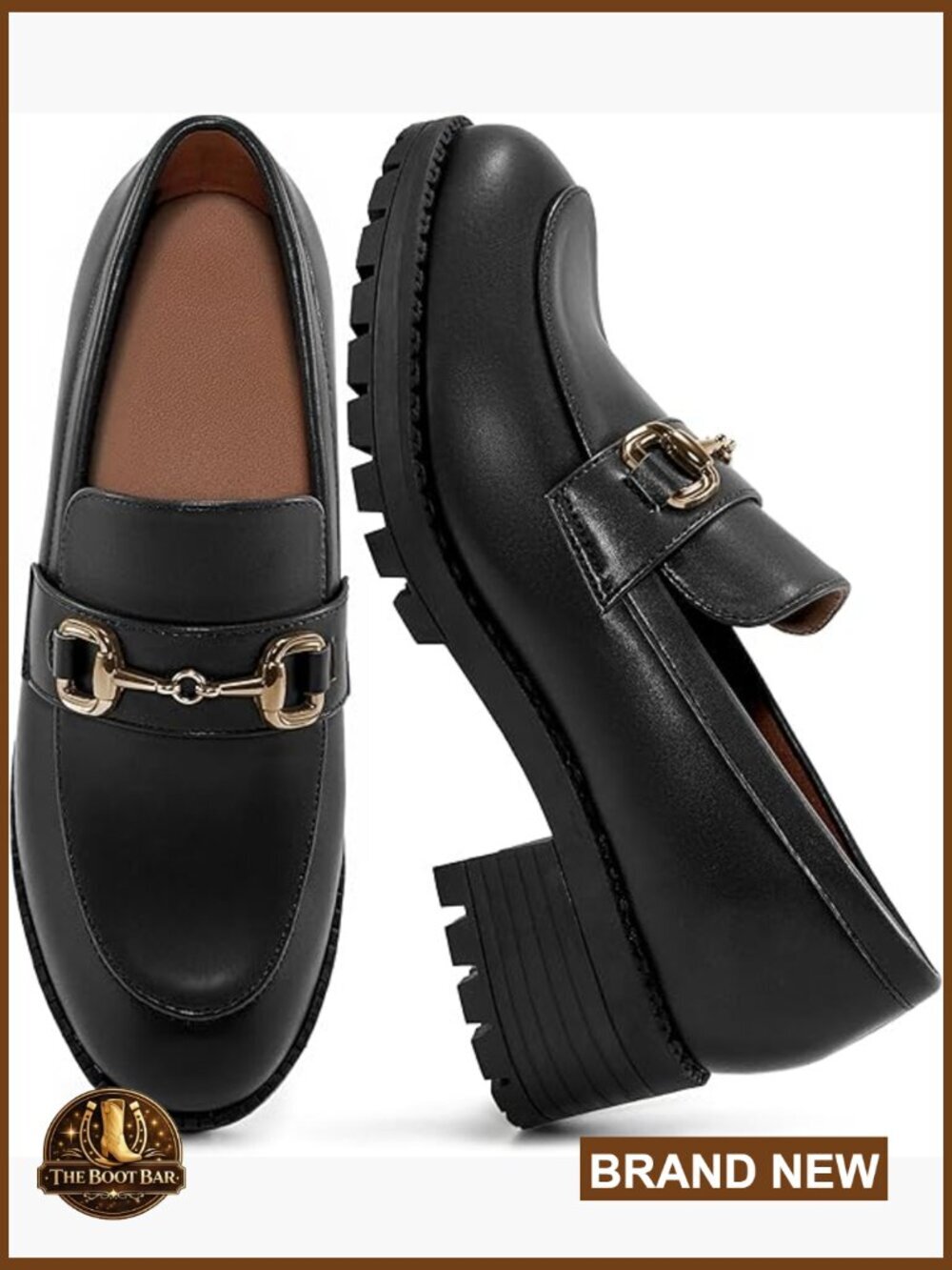 Platform Loafers Slip On Chunky Heel Business Casual Shoes Women